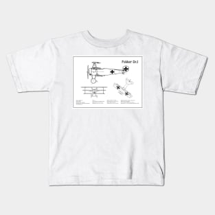 Fokker Dr.I Red Baron aka Manfred von Richthofen Dr.1 airplane - BD Kids T-Shirt